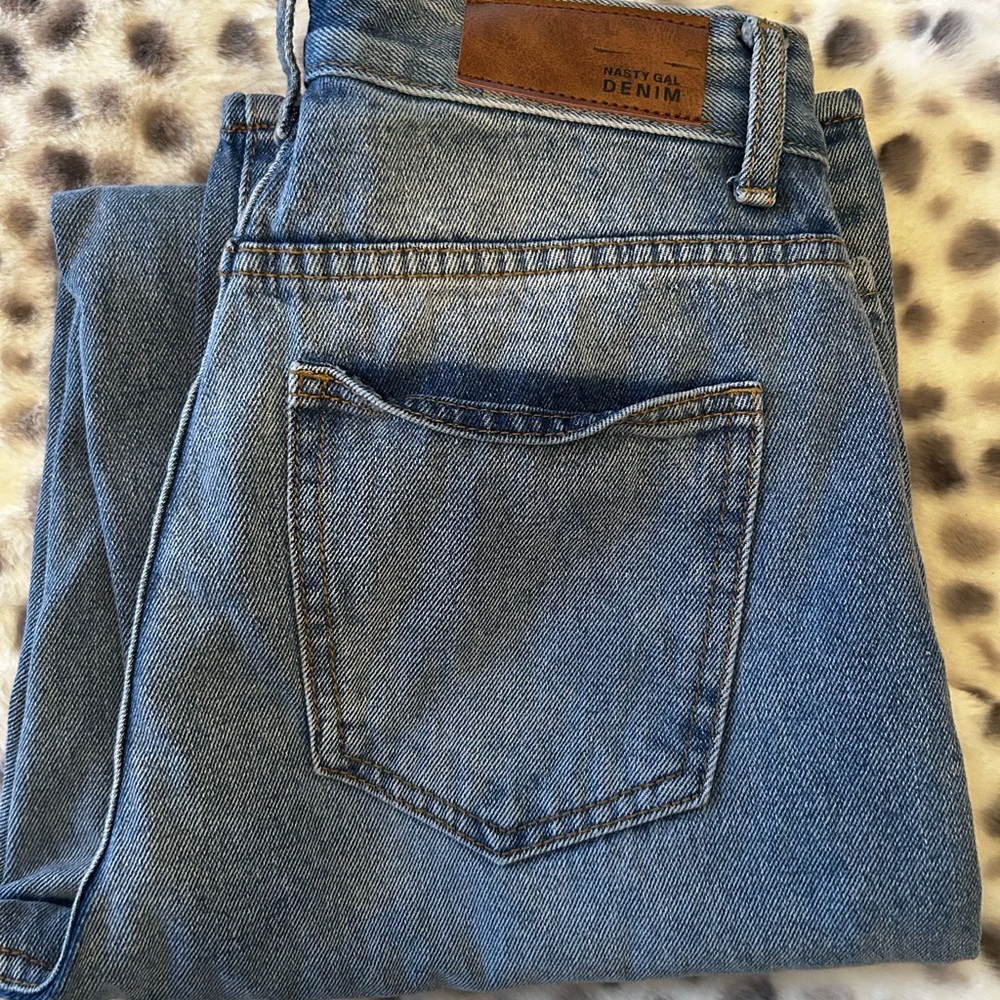 Nasty Gal Blue Flare Jeans - Picture 2 of 7
